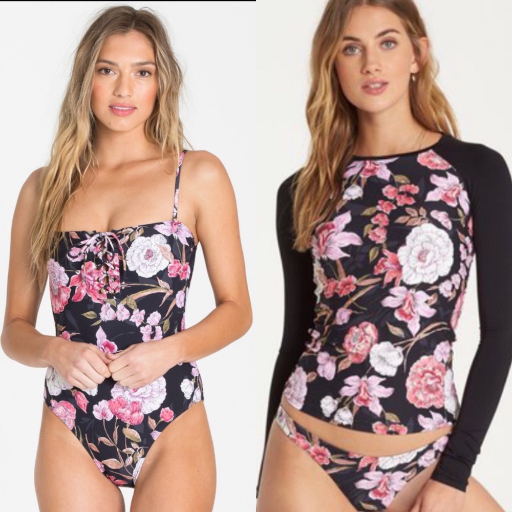 Billabong Sweet Tide  Swimsuit & Rash Guard NEW L